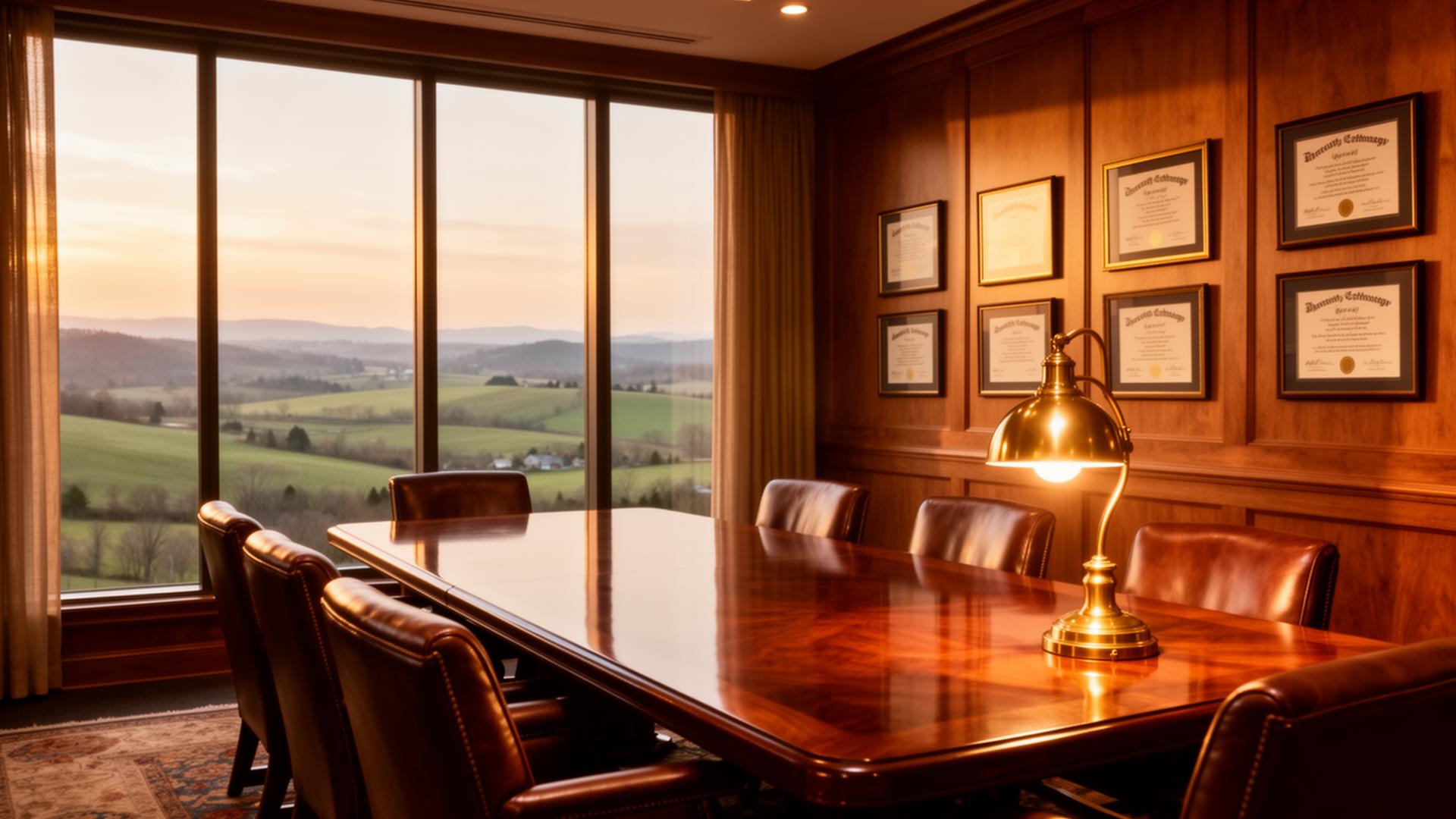 Cumberland Law conference room with Kentucky countryside view